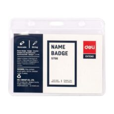 PAQUET DE 50 PORTES BADGE PVC HORIZONTAL - DELI 64800