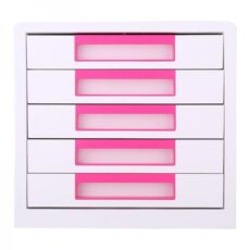 BLOC 5 TIROIRS MAGENTA/BLANC