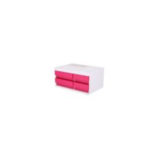 ORGANISATEUR DE BUREAU 3 COMPARTIMENTS AVEC 4 TIROIRS BLANC/MAGENTA -EZ25040
