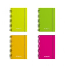 CARNET AVEC SPIRALE A ELASTIQUE A6 FLUO 80 FEUILLES PP 5/5 - ERICHKRAUSE