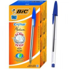 PAQUET DE 50 STYLOS CRISTAL MEDIUM BIC BLEU