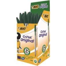 PAQUET DE 50 STYLOS CRISTAL MEDIUM BIC VERT