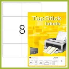 ETIQUETTE BLANCHE A4/8 TOP STICK