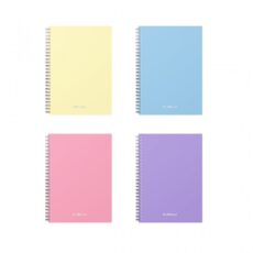 CARNET AVEC SPIRALE 80 FEUILLES A5 EN PP COULEUR PASTEL - ERICHKRAUSE