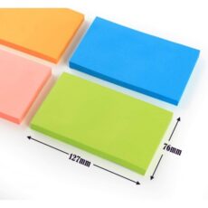 STICK NOTES FLUO 76*127 MM - 5 COULEURS ASSORTIS