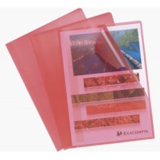 LOT DE 10 CHEMISES A COIN EXACOMPTA A4 PP GRAINEE ROUGE