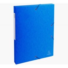 BOITE DE CLASSEMENT EXACOMPTA A ÉLASTIQUE CARTONNEE DOS 25 BLEU