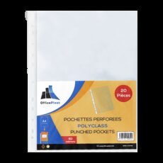 PAQUET DE 20 POCHETTES PERFOREES OFFICE PLAST EN PP 50 MICRONS