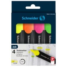 POCHETTE DE 4 SURLIGNEURS SCHNEIDER JOB 150 COULEUR ASSORTIES