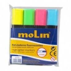 MARQUEUR FLUORESCENT MOLIN POCHETTE DE 4