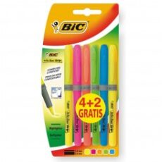 POCHETTE DE 4 SURLIGNEURS BIC BRITE LINER COULEURS ASSORTIES +2 GRATUIT