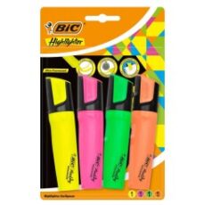 POCHETTE DE 4 SURLIGNEURS BIC FLAT HL