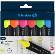 POCHETTE DE 6 SURLIGNEURS SCHNEIDER FLUO JOB 150 ASSORTIES