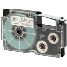 CASSETTE RUBAN CASIO 9MM NOIR/TRANSPARENT