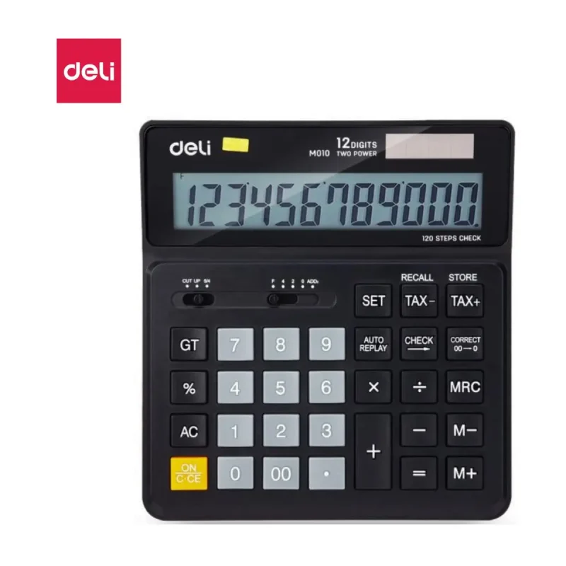 CALCUL 12 DIGIT NOIR EM01020 - Deli