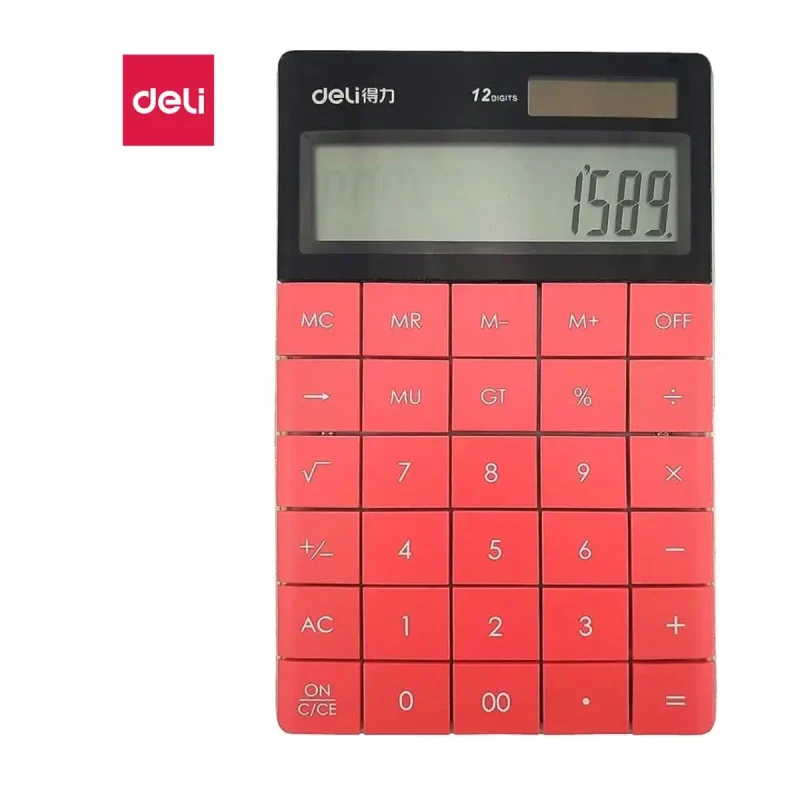 CALCUL 12 DIGIT ROUGE E1589 - Deli