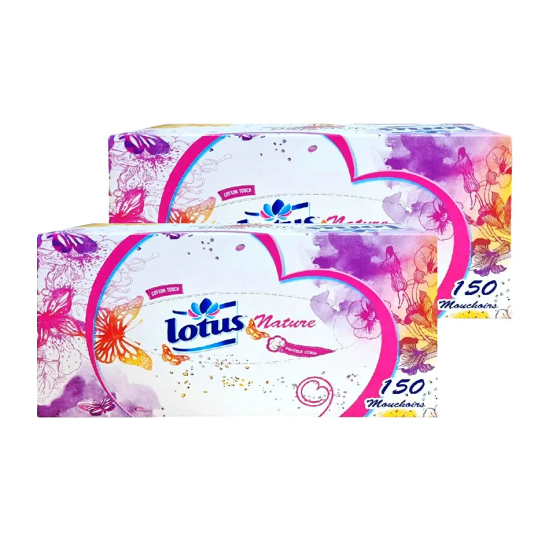 Mouchoirs Lotus Nature 150 feuilles : confort et résistance au quotidien