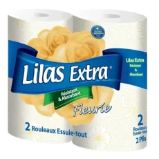 Essuie-tout Lilas : Lot de 2, absorption efficace pour un nettoyage facile