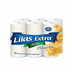 Papier Hygiénique Doux Lilas - Lot de 12 Rouleaux Parfumés et Esthétiques