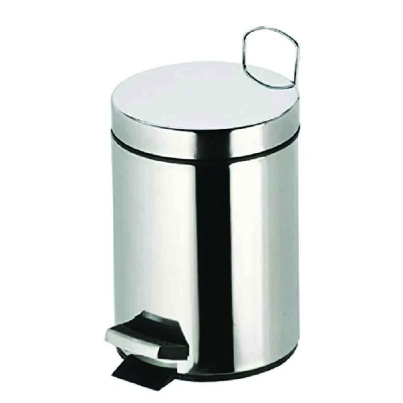 Poubelle à pédale inox 5L : design élégant pour un bureau toujours propre